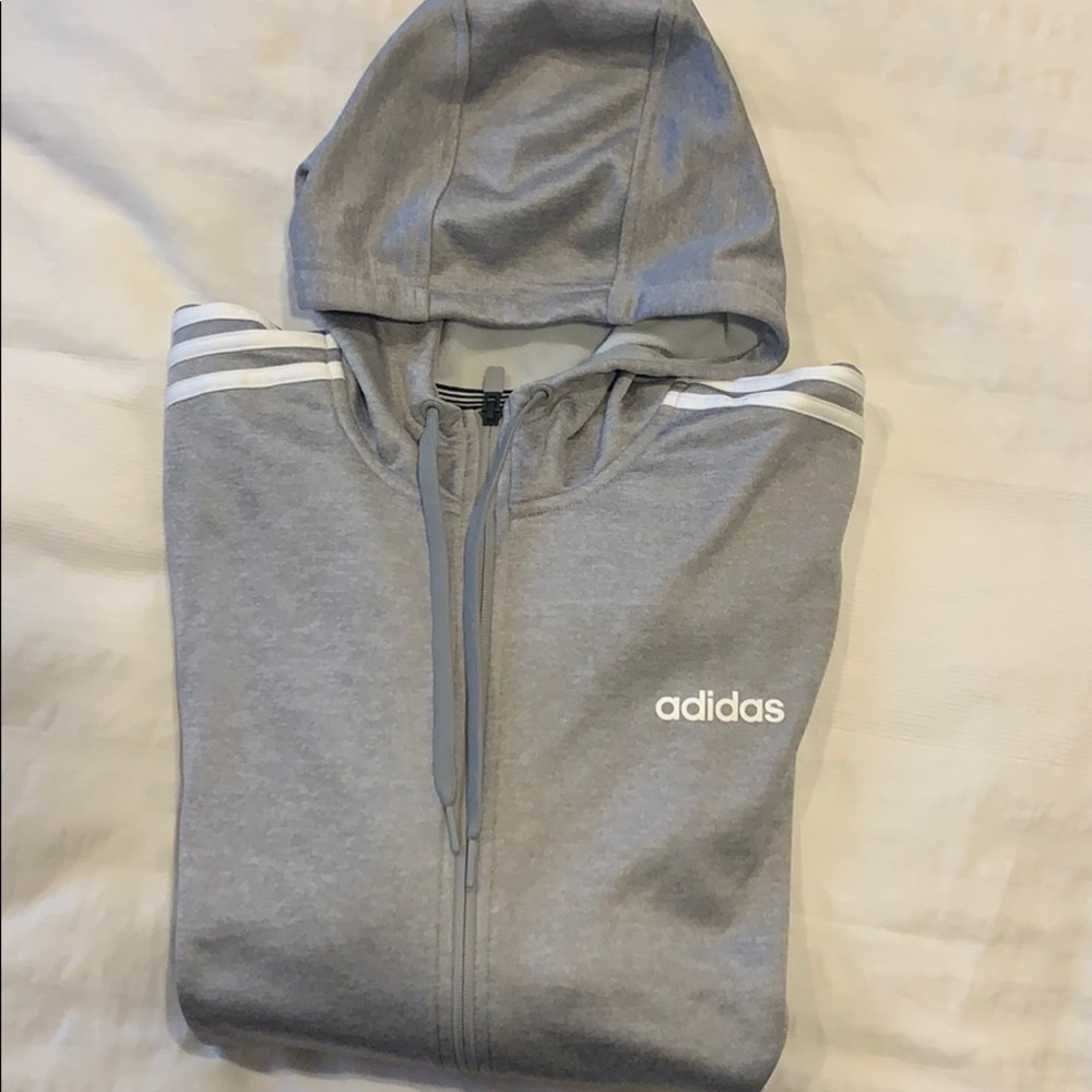 Men’s gray Adidas zip up sweatshirt